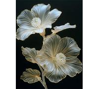 DIY Diamond Painting Adulte Fleur 30x40 cm Diamant Painting Kit Complet pour Adulte Débutants, 5D Noir Peinture Diamant Activité Manuelle Paint by Numbers pour Tableau Decoration Murale Regalo FG-691