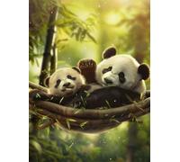 DIY Diamond Painting Adulte Panda 40x50 cm Diamant Painting Kit Complet pour Adulte Débutants, 5D Paysage Peinture Diamant Activité Manuelle Paint by Numbers pour Tableau Decoration Murale FG-777