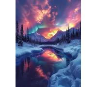 DIY Diamond Painting Adultes Arctique, Diamond Painting Kits ScèNe De Neige, 5D DIY Peinture Diamant Ronde Complet, Débutant Diamant Art Set, Artisanat Strass Point de Croix, Décor, 40x50cm Y-4553