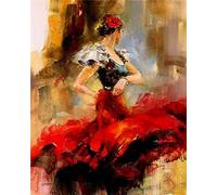 DIY Diamond Painting Adultes, Peinture Diamant Fille dansante Broderie Diamant Kits Complet, 5D Puzzle Diamond Art Strass Point de Croix, Pour Noel La Décoration Murale De La Maison 40x60cm HS-1982