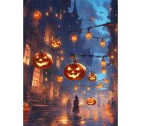 DIY Diamond Painting Adultes,Peinture Diamant Halloween Broderie Diamant Kits Complet, 5D Puzzle Diamond Art Strass Point de Croix Painting, Pour Noel La Décoration Murale De La Maison 40x60cm HS-2572