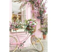 DIY Diamond Painting Adultes,Peinture Diamant Vélo rose Broderie Diamant Kits Complet, 5D Puzzle Diamond Art Strass Point de Croix Painting, Pour Noel La Décoration Murale De La Maison 35x50cm HS-3072