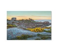 DIY Diamond Painting,Ambiance du Soir sur la Cote de Granit Rose, Bretagne, France,5D Broderie Diamant Painting Kit Complet Point De Croix Strass Broderie Craft pour Home Décoration Murale(30x40cm)