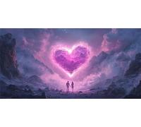 DIY Diamond Painting Amour, Diamond Painting Adulte Enfant Couples, 5D Peinture Diamant Adulte Kit, Point de Croix Activite Manuelle Kit pour Decoration Noel Chambre, Cadeau Femme 50x100CM Z-1072