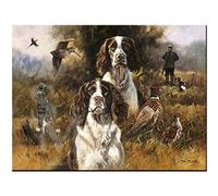 DIY Diamond Painting Complet Chien Chasseur Oiseau, Diamant Painting Kits,Grande Point De Croix Canevas Diamant Kit Complet Decor Salon Chambre Autocollant Mural Décor Square Drill60x80cm
