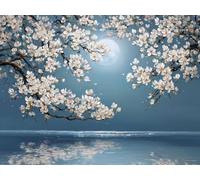 DIY Diamond Painting Complet Kit, Lune De Fleur De PêChe 5D Art Des Pierres Précieuses en Cristal Broderie，Convient Aux Adultes Enfants Débutants，Disponible Comme Cadeau de Jeune Fille 90x80cm T6ZY768