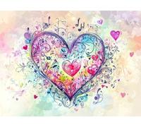 DIY Diamond Painting Complet Kit, Notes D'Amour 5D Art Des Pierres Précieuses en Cristal Broderie，Convient Aux Adultes Enfants Débutants，Disponible Comme Cadeau de Jeune Fille 120x100cm T6ZY-5