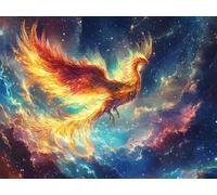 DIY Diamond Painting Complet Kit, Phoenix Ciel éToilé 5D Art Des Pierres Précieuses en Cristal Broderie，Convient Aux Adultes Enfants Débutants，Disponible Comme Cadeau de Jeune Fille 30x20cm T6ZY-150