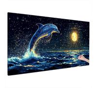 DIY Diamond Painting Dauphin, Diamond Painting Adulte Enfant Océan, 5D Peinture Diamant Adulte Kit, Point de Croix Activite Manuelle Kit pour Decoration Chambre Automne, Cadeau Femme 70x30cm X-38