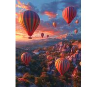 DIY Diamond Painting Enfant Ballon, 5D Diamond Painting Kits Coucher De Soleil, Peinture Diamant Adulte Carré Complet, Débutant Art Strass Point de Croix Kits, Décor Murale Maison, 100x135cm H-1301