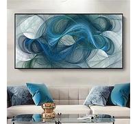 DIY Diamond Painting Kit Complet,5D Abstrait bleu foncé Diamond Painting Grand Format Enfant Adultes,Broderie Diamant Strass Point de Croix Painting,pour Salon Chambre Décor Murale 50x100cm WS-548