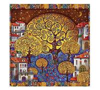 DIY Diamond Painting Kit Complet,Arbre de vie de Gustav Klimt Square Drill 5D Peinture Diamant Complet by Numbers Cristal Strass Diamond Broderie Point de Croix Décor Murale À La Maison 50x50cm
