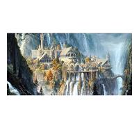 DIY Diamond Painting Kit Complet,Château fantaisie cascade 5D Peinture Diamant Complet by Numbers Cristal Strass Broderie Diamond Point de Croix Artisanat Décor Murale À La Maison Round Drill,60x120cm