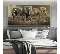 DIY Diamond Painting Kit Complet, Éléphant d'Afrique 5D Peinture Diamant Kit Complet Adulte Enfants Cristal Strass Point De Croix Broderie Diamant Art Craft Pour Home Décor Murale Round Drill 50x100cm