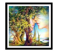 DIY Diamond Painting Kit,Couple abstrait Arbre 5D Peinture Diamant Complet by Numbers Cristal Strass Broderie Diamond Point de Croix Canevas Art Décoration Murale À La Maison Square drill,40x40cm