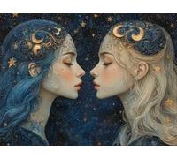 DIY Diamond Painting Kit, Les Jumeaux De La Constellation 5D Cristal Mosaïque art de Broderie pour Les, Convient Enfants Adultes, Décoration Murale, Cadeau pour Les Femmes 50x60cm YN4N-800