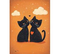 DIY Diamond Painting Kits, Chat Du Soir Xia 5D Entièrement Diamant Cristal Point de Croix Peinture，Pour la Décoration de Chambre à Coucher, Salon, Bureau, Home Wall Decor, Femme Gifts 20x40cm P5CL-741