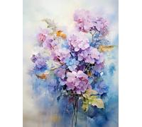 DIY Diamond Painting, Motif Hortensia,I,40 * 50cm 5D Diamant Peinture Pleine Ronde perceuse Kits collé Arts Artisanat Maison décoration Murale