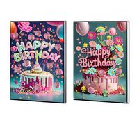 DIY Diamond Painting Notebook - 2pcs 50 Pages A5 No Lines Diamond Painting Journal Notebook, for Adults Home Office Student Gift for Birthdays or School Fun