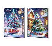 DIY Diamond Painting Notebook - 2pcs 50 Pages A5 No Lines Diamond Painting Journal Notebook, for Adults Home Office Student Gift for Birthdays or School Fun
