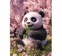 DIY Diamond Painting Panda 70x90cm Peinture Diamant Adulte 5D Mignon Diamant Painting Kit Complet, Cristal Point de Croix Peinture, Broderie Diamond pour Decoration Murale Maison Cadeau Femme yc-502