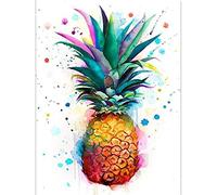 DIY Diamond Painting par Numéro Kits Ananas coloré Peinture Diamant 5D Complet Strass Point De Croix Broderie Diamant Arts Craft pour Chambre Décoration Murale à la Maison Square Drill 50x70cm/20x28in