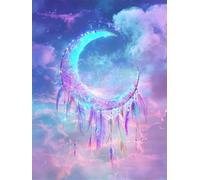 DIY Diamond Painting Rose 50x70cm Peinture Diamant Adulte 5D Attrape-rêves Diamant Painting Kit Complet, Cristal Point de Croix Peinture, Broderie Diamond Decoration Murale Maison Cadeau Femme yc-108