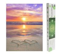 DIY Diamond Painting Square Drill 40x50 cm Perles de Diamant Carré Kit Mosaïque Broderie Peinture par Numéros Paysage de Mer Plage Aimer le Coucher du Soleil Tableau Diamant kit Complet Adulte