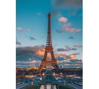 DIY Diamond Painting Tour de fer 10x15cm Peinture Diamant Adulte 5D Architecture Diamant Painting Kit Complet, Cristal Point de Croix Peinture, Broderie Diamond pour Decoration Murale Maison yc-450