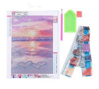 DIY Diamonds Painting Kit 5D Full Drill Diamonds Embroidery Craft Sunset Scenery Pattern Resin Sequins Kunsthandwerk Dekoration Wohnzimmer Schlafzimmer 40x30cm Christmas Gifts (Ssshh1)