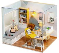 DIY Dollhouse Kit Assemblage recherche en bois miniature avec des meubles pour les enfants amis