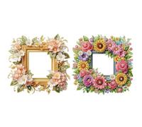 DIY Dot Diamond Photo Frame Diamond Art Peinture Fleur Acrylique Décoration de la Maison Cadre Photo Cadre Photo Affichage de Table Famille Amis Cadeau de Mariage (Diamant Point Simple Côté) #15-2PC