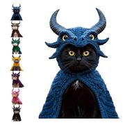 DIY Dragon Cat Hoodie Set, Cute Dragon Cosplay Clothes for Pets, Adjustable with Horns Cute Soft Knit Pet Apparel for Halloween, Stretchy Cotton Knitting Cats Shirts, fors Puppy Kitten Small (#7)