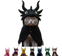 DIY Dragon Cat Hoodie Set, Hoodie for Cats, Soft Knit Pet Apparel, Stretchy Cotton Knitting Cats Shirts, for HalloweenCute Dragon Cosplay Clothes for Pets (Black)