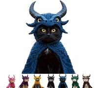 DIY Dragon Cat Hoodie Set, Hoodie for Cats, Soft Knit Pet Apparel, Stretchy Cotton Knitting Cats Shirts, for HalloweenCute Dragon Cosplay Clothes for Pets (Dark Blue)