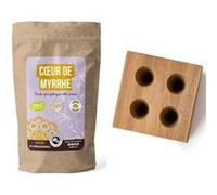 DIY encens - Moule en bois pour 4 cônes + Poudre Cœur de Myrrhe