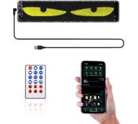 DIY Eyes Light for Windshield avec télécommande et APP Control BT Connect Programmable Colorful Led Eyes for Car Truck Party Soft Screen Windshield Eyes Animated Led Car Sign with 5m Cable K-6:35*10*0