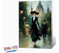 DIY Femme Peinture Numero Adulte Chiffre Peinture Par Numero Adulte CréAtifs Kit De Bricolage Sur Toile, DéButants Acrylique PigmentéE Coloriage Kit, Cadeau, Decoration 40x60cm (Sans Cadre) -LKF0795AG