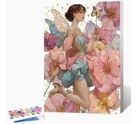 DIY Femme Peinture Numero Adulte Fleurs Peinture Par Numero Adulte CréAtifs Kit De Bricolage Sur Toile, DéButants Acrylique PigmentéE Coloriage Kit, Cadeau, Decoration 20x30cm (Sans Cadre) -LKF0783TY
