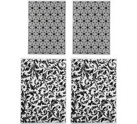 DIY feuilles de gaufrage, modèles de gaufrage en relief, 2x EM053 + 2x EM158, set de 4 pièces pour l'artisanat créatif, scrapbooking