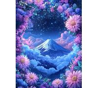 DIY Fleur Peinture Diamant Painting Kit, 5D Vallée Diamant Painting Complet Kits, DIY Peinture Diamant Adulte Kits pour Débutants, Cristal Strass Artisanat pour Décoration Murale Maison 80x100cm -2959