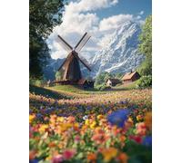 DIY Fleur Peinture Diamant Painting Kit, 5D Vallée Diamant Painting Complet Kits, DIY Peinture Diamant Adulte Kits pour Débutants, Cristal Strass Artisanat, Décoration Murale Maison 100x120cm -3037