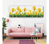 DIY Flowers Latch Hook Kits Rug Home Decoration ?Tapestry Making Kits Hanging Carpet Handmade Embroidery Making Kits for Adults and Beginners(64x20in) Red (Yellow)