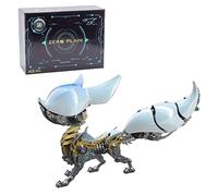 DIY Fox Li-bai 3D - Kit de modèle en métal 339 pièces, puzzle mécanique renard avec lumière LED, décoration articulée tendance, cadeau pour adultes (blanc)