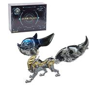 DIY Fox Mo-zi Kit de modélisme 3D en métal, puzzle mécanique de 339 pièces avec lumière LED, affichage articulé, décoration tendance, cadeau pour les asultes (noir)