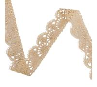 DIY Gold Thread Water Soluble Embroidery Lace Ribbon Handmade Clothing Skirt Cheongsam Hat Head Flower Decoration(Khaki)