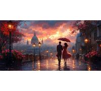 DIY Grande Diamond Painting Kit Complet, Couple De Fleurs 5D Forage Circulaire Artisanat Mosaique Broderie Art du Diamant, Adultes Enfants Débutants Noel Maison Chambre à Coucher Décor 20x40cm KH4Y297