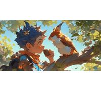 DIY Grande Diamond Painting Kit Complet, GarçOn éCureuil 5D Forage Circulaire Artisanat Mosaique Broderie Art du Diamant, Adultes Enfants Débutants Noel Maison Chambre à Coucher Décor 20x40cm KH4Y-456