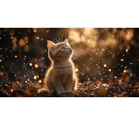 DIY Grande Diamond Painting Kit Complet, Mignon Chat 5D Forage Circulaire Artisanat Mosaique Broderie Art du Diamant, Adultes Enfants Débutants Noel Maison Chambre à Coucher Décor 40x80cm KH4Y-358