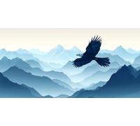 DIY Grande Diamond Painting Kit Complet, Mont Eagle 5D Forage Circulaire Artisanat Mosaique Broderie Art du Diamant, Adultes Enfants Débutants Noel Maison Chambre à Coucher Décor 80x160cm KH4Y-381